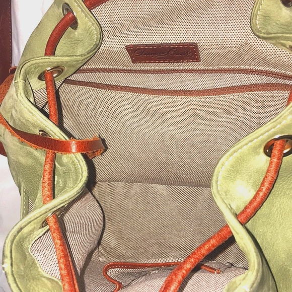 DOONEY & BOURKE Green Nubuck Leather Backpack EUC VINTAGE Y2K AUTHENTIC - Picture 11 of 16